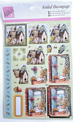 Anita’s Foiled Decoupage Nature Swans Birds Floral Craft Cardmaking 3pc Lot