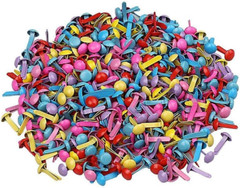 200 Pcs Multicolor Mini Brads, Multicolor Mix Metal round Brads for Paper Craft