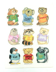 VINTAGE 1980 HALLMARK STICKERS SHIRT TALES ANIMALS – 1 FULL SHEET – *SUPER RARE*