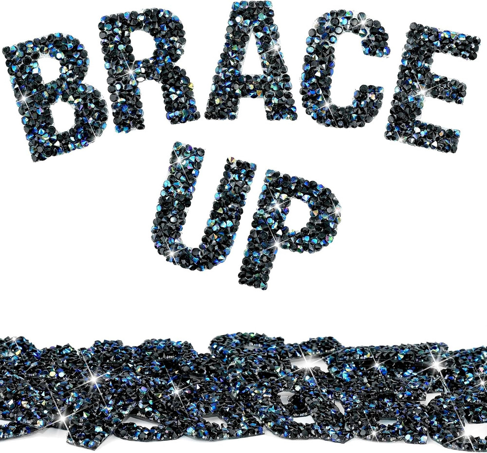 34Pcs Bling Resin Rhinestone Alphabet Letter Stickers A-Z Letters DIY Car Sticke