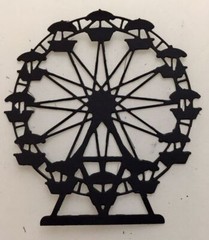 Ferris Wheel Die Cuts * Set of 6 * Black or White Cardstock * Carnival * Fair