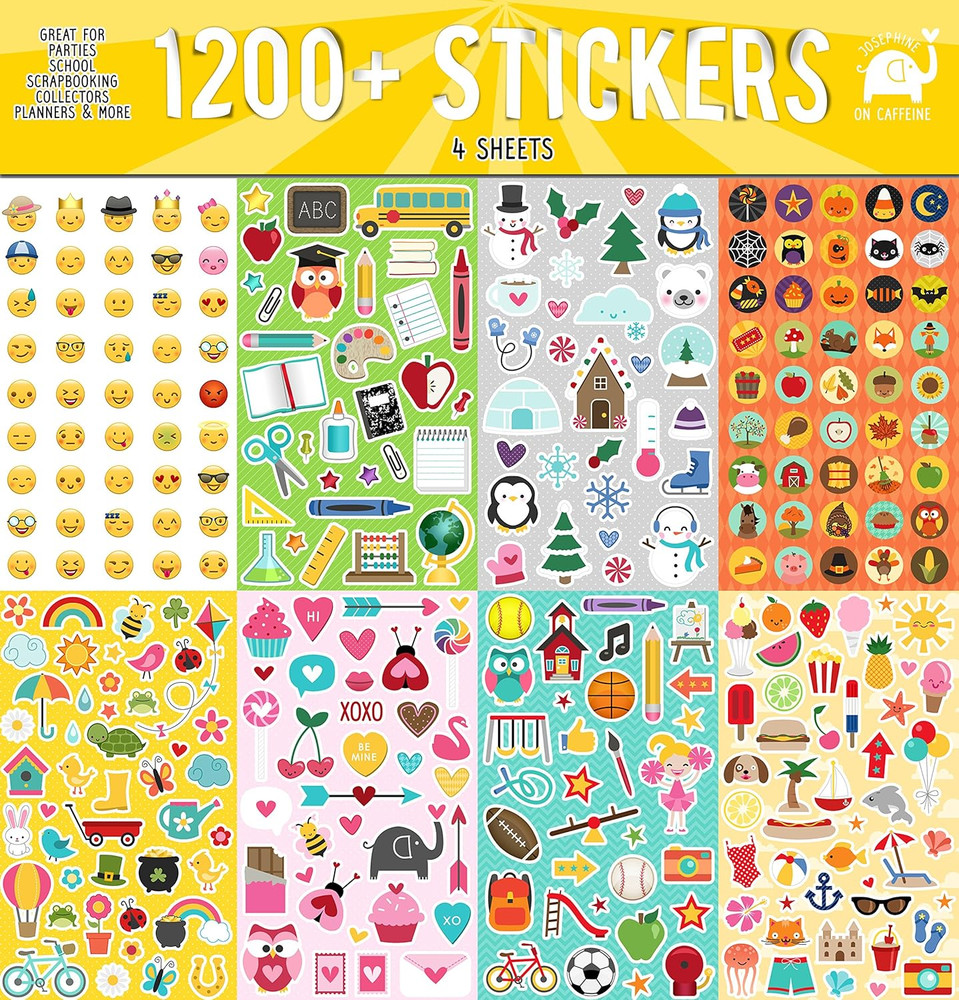 1200+ Assorted Year round Stickers for Calendars, Planners, and Scrapbooking