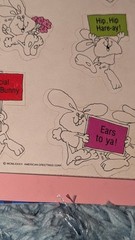 Vintage American Greeting Stickers Easter Bunny 1 Sheet 80s READ