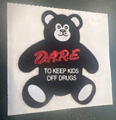 Vintage 80s Stickers Fuzzy DARE Bear