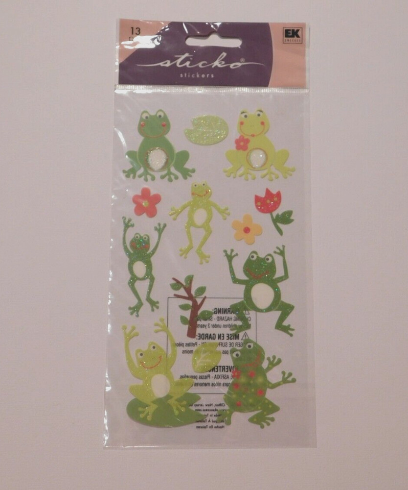 STICKO EK Success Stickers 13 pieces ~Frog World~ Animals Brand New Package