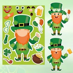 32 Sheets Irish St. Patrick’s Day Stickers Kit for Kids – DIY Art & Party Favors