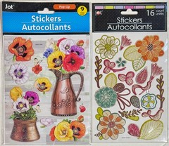 JOT / Big Ideas 3D Pop-Up Puffy Flowers Scrapbook Crafting Sticker Lot – 5 Packs