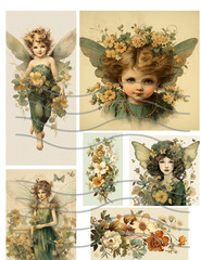 Forest Fairy Collage Sheet Supplies Scrapbook Junk Journal Card Toppers