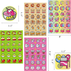 Scratch and Sniff Stickers, 576 Pieces Fruits and Foods Smelly Stickers, 24 Scen