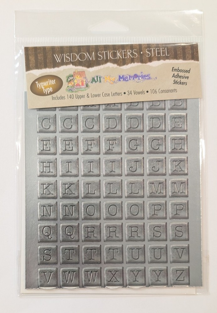 Silver Foil Typewriter Alphabet Letters Scrapbooking Stickers By All My Memories