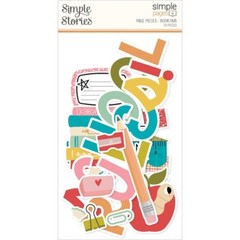 SS Page Pieces Book Fair School Rules Books Apple Worm Ruler Pencil Sharpener