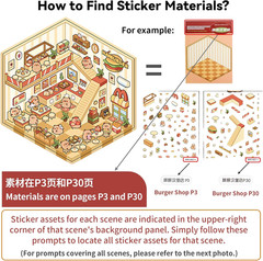 20 Sets DIY 3D Sticker Scene Collection Book for Kids Adults Cute Make Your Own