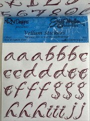 Fancy Alphabet, Burgundy Sticker ROLL NRN Designs Scrapbook Stickers Letters