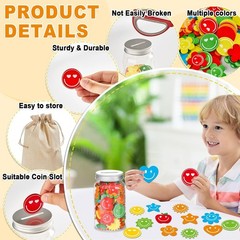 249 PCS Reward Jar Kids Classroom Coin Behavioral Tool Wood Slice Tag