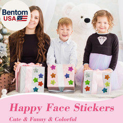 700Pcs Smiley Face Star Stickers for Kids Reward,1Inch 8 Colored Sparkly Foil St