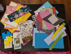 Mix lot Crafts Texture/Plain Paper Ribbon JJ Items Random Cutouts Pockets