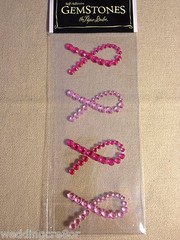 THE PAPER STUDIO Light & Hot Pink Ribbons GEMSTONE Stickers – 4 pcs