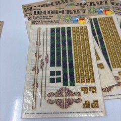 Vintage Letraset 1974 Rub‑On Transfers Decorative Borders NOS 5 Sheets Scrapbook
