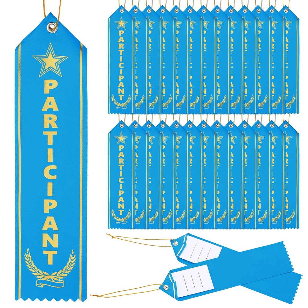 50 PCS Participant Award Ribbons 8×2 Inch Prizes For School Competition