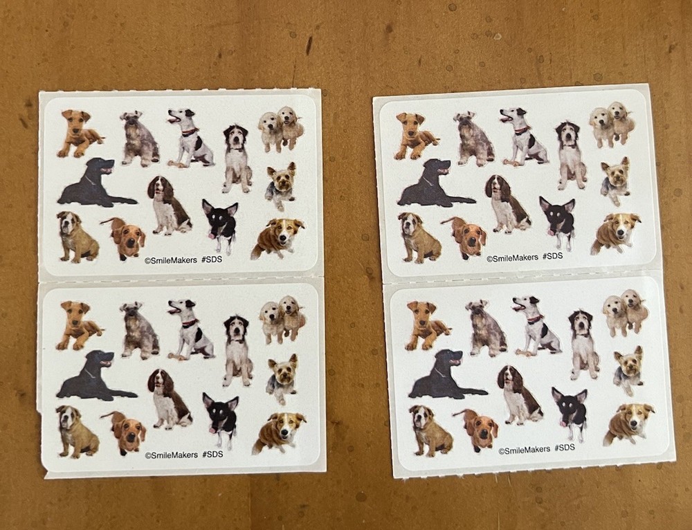 DOG Stickers ~ 2 Sheets SmileMakers ~ 48 Pcs Scrapbook
