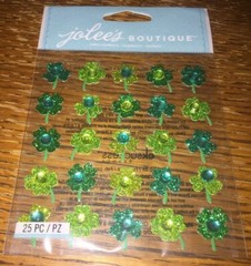 Jolees St Patrick’s Day 4 Leaf Clovers Repeats Good luck Gems Scrapbook Stickers