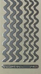 SILVER METALLIC WAVE BORDER Foil Stickers(6pc)2”x9 •Stampendous•2 Sizes•Wiggles•