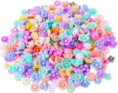 300PCS Flower Resin Charms Mini Cabochons Flatback Beads Mixed…