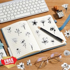kaensc Black White Flower Stickers