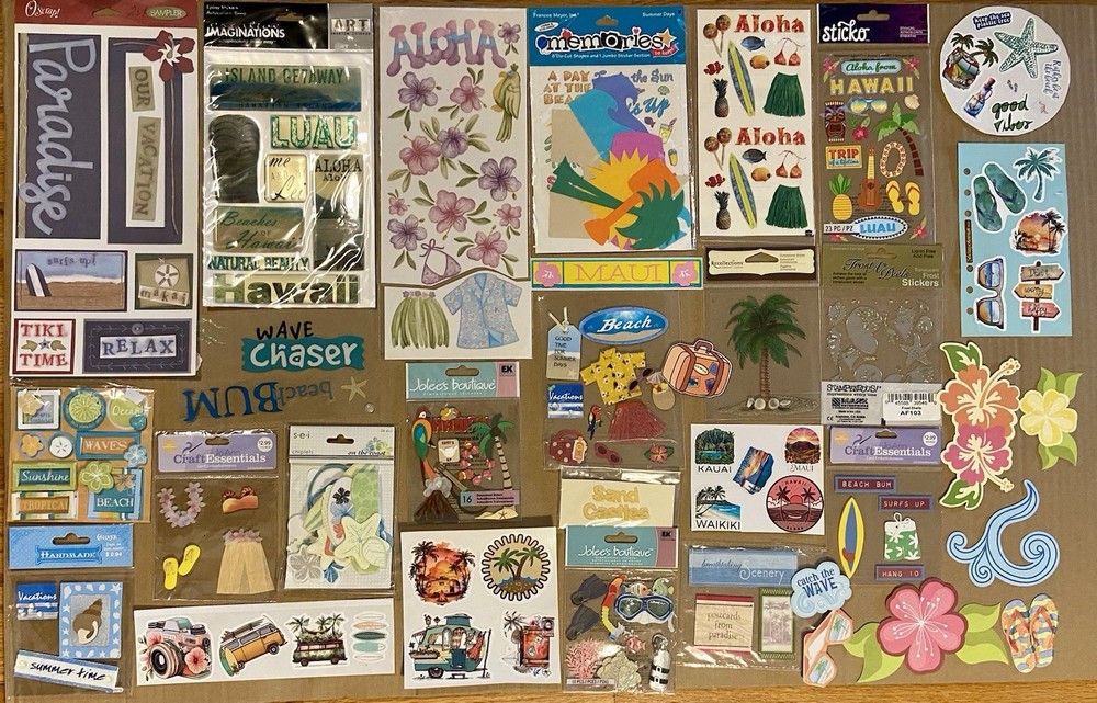 Hawaii Scrapbook Cardmaking Lot! Stickers, Etc. Jolee’s Boutique, Creative Imag.