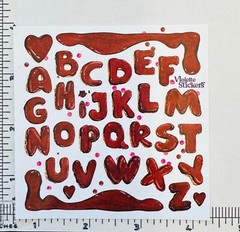 2 Sheets Violette Stickers Chocolate Alphabet Letters ABC Crafts Planner Supply