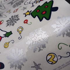 Current Christmas Stickers 9×6 Sheet Whimsical Snow Stars Ornaments NEW
