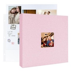 12×12 Scrapbook Photo Album 3 Ring Binder Linen Cover Pink 60 Pages DIY Memory