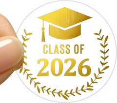 Elegant Gold Graduation Stickers, 120PCS Peel and Stick Labels for Celebrations
