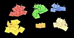Lot Of 44 Large Metal Square Brads Embellishments Scrapbooking Bright Colors