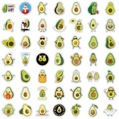 50Pcs Set Avocado Vegetable Fruit Green Stickers Laptop Skateboard Water Bottle