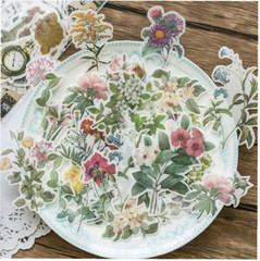 60Pcs/Set Vintage Washi Sticker Set Retro Flowers Sticker Decorative Stickers DI