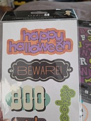 Studio G Halloween Scrapbook Kit Lot 6PC Chipboard Stickers Gems Pumpkin