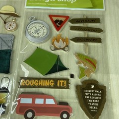 Sticker Lot 3 Jolee’s Boutique Camp Camping Tent Fire Sleeping Bag Scrapbook