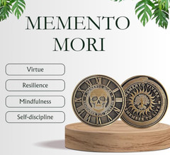 Memento Mori Coin Medallion Stoicism Gift Amor Fati Metal Gold Color Token ED…