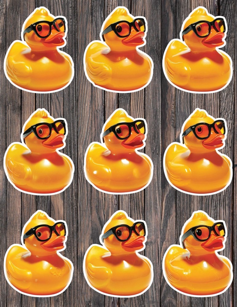 Nerdy Rubber Duck Die Cut Vinyl Stickers Scrapbooking Laptop Waterbottle