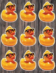 Nerdy Rubber Duck Die Cut Vinyl Stickers Scrapbooking Laptop Waterbottle