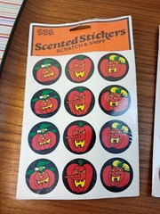 Vtg Eureka Scratch ‘n Sniff Stickers Halloween Lot Owl Cat Bat Jack ‘O Lanterns