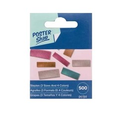 American Crafts Poster Shop Multi Color Size Staples Pack 500 For Staple Board