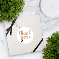 1000Pcs 1.5″ Thank You Stickers, Rose Gold Foil Fonts Thank You Stickers 2 Rolls