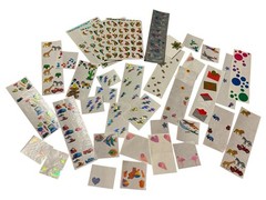 Vintage Sticker Lot Shiny Foil Opalescent Mrs Grossman’s Sandy Lion and More