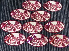 Breast Cancer Awareness Stickers “Hope” Lot Of 10 Pink Ribbon Oval 2-3/4 X 4