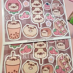 Cute Pug Sticker Sheets | 12 Individual Stickers Each Sheet