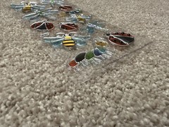 Stained Glass Insect Butterfly Ladybug Dragonfly C-thru Stickers New Loose Sheet