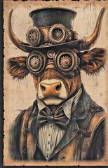 Animals Dressed in Steampunk Gear – Animal Prints, 20pcs 8.5″x 5.5″