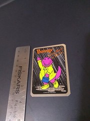 Vintage Stickers Barney Dinosaur Foil Mylar Vending Machine Sticker Reflective